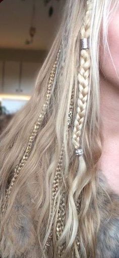 Norse Culture, Bohemian Fairy, Viking Braids, Hippie Hair, Small Braids, Mountain Style, Hair Wraps, Aesthetic Hair