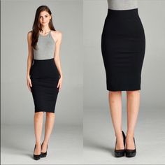 Women’s Black Knit Pencil Skirt. Very Form Flattering. I Love This Item!! Perfect For Work, Dates, No Matter What The Event, This Is It! Elastic Waist. I Am 5’5” And It Hits Just Below My Knee, However Can Be Pulled Higher If A Shorter Look Is Desired. Posh Houses, Knit Pencil Skirt, Updating House, Same Style, Black Knit, Wizard, Dark Gray, Armoire, Fashion Nova