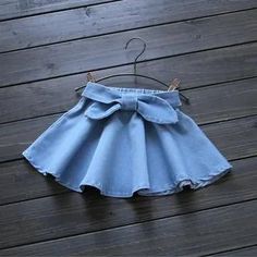 Clothes For Teens, Girls Denim Skirts, Baby Dress Design, Baby Skirt, Skirts For Kids, Kids Fashion Dress, 2016 Summer, Bow Belt