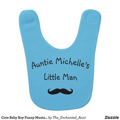 Cute Baby Boy Funny Mustache Aunt Baby Bib Nephew Quotes, Aunt Baby, Baby Aunt, Nephew Gifts, Baby Boy Bibs, Bundle Of Joy, Boy Baby, Baby Bibs, Party Hats