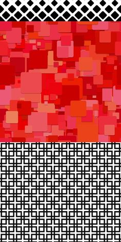 an image of red and black squares in the same color scheme as well as white grids