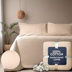 Waffle Duvet Cover King - 100% Cotton Waffle Knit Beige Duvet Cover King Size -   "This pin contains affiliate links, which means I may earn a commission at no cost to you extra for you". 
 #affiliate #advertising"