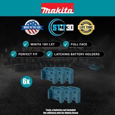 three different types of battery holders for the makita m18t and m19t