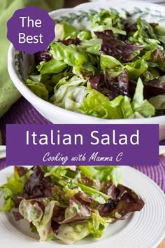 Our family makes The Best Italian Green Salad with homemade dressing! You can make this simple salad in five minutes. Don't miss this recipe! #italiangreensalad #italiansaladdressing #bestgreensalad Italian Green Salad, Panera Salad, Salad With Homemade Dressing, Homemade Dressing Recipe, Spring Salad Recipes, Noodle Salad Recipes