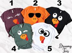 "Funny Turkey Shirts, Thanksgiving Group Shirts, Fall Family Shirts, Cute Turkey Shirt, Kids Fall Shirt, Fall Shirt Teacher, Thanksgiving Tee --- SIZING AND COLOR --- Listing photos contain colors and measurements for unisex crew neck, unisex v-neck, youth and toddler shirts, baby onesies and long sleeve unisex shirts. Please be careful of which style you select from the drop down menu and double-check your measurements to make sure you order the proper size all since we do not offer returns/exc Mens Thanksgiving Shirt, Thanksgiving Shirts Vinyl Family Svg, Thanksgiving Family Tshirts, Thanksgiving Vinyl Shirts, Turkey Tshirts, Thanksgiving Teacher Shirts, Thanksgiving Shirts For Family, Kids Thanksgiving Shirts, Thanksgiving Shirts For Kids