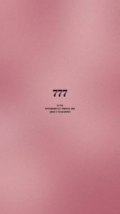 a pink background with the words 777 on it