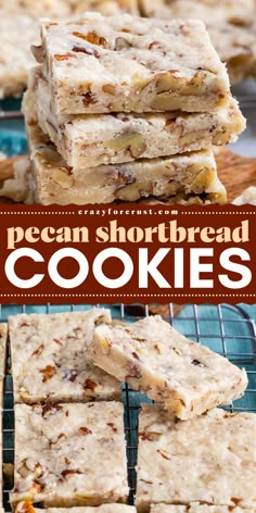 Perfectly nutty and melt-in-your-mouth delicious! These Pecan Shortbread Cookies are simple to make, packed with toasted pecans, and versatile enough to bake soft or crunchy. A must for your Christmas cookie recipes! Best Shortbread Cookie Recipe, Pecan Shortbread Cookies, Easy Homemade Cookies, Pecan Shortbread, Cookie Recipes Chewy, Buttery Shortbread Cookies, Pecan Cookies, Shortbread Recipes