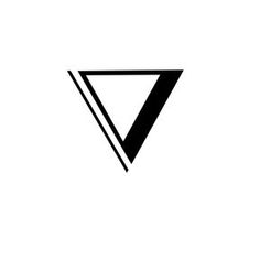 the letter v is made up of black triangles on a white background, and it appears to be an upside down triangle