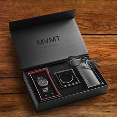 why choose when you can have both? your best gift yet has been curated into perfect holiday combo boxes. the blackout box from our mvmt gifting special includes: element 43mm | ash black + mens minimal flat cuff - black + hyde everscroll - black + everscroll lens Bluelight Glasses, Minimal Flat, Mvmt Watches, Classic Jewelry Pieces, Birthday Gifts For Him, Light Jewelry, Premium Watches, Gold Box, Birthday Gift For Him