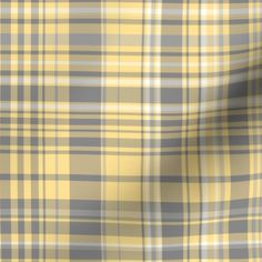 a yellow and gray plaid fabric