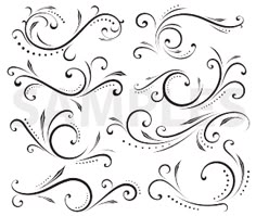 some swirly designs on a white background