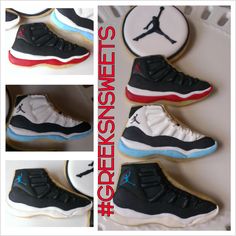 cookies decorated to look like air jordan shoes