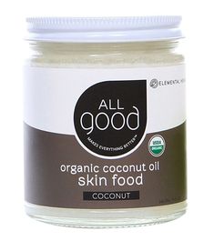 Feed your skin with this All Good Organic Coconut Oil Skin Food. After a shower, grab a dollop of this Coconut Oil, warm your palms together and rub it all over the body for instant deep moisturizing. Benefits Moisturizes skin. USDA Organic. Certified Organic by Oregon Tilth. Gluten Free. Vegan. Details Size: 7.5 oz. Ingredients: Organic unrefined virgin cocos nucifera (coconut) oil. Keep in a cool, dry place. Coconut oil liquefies at 78 degrees Fahrenheit, so expect variation in this product. Coconut Oil Skin, Coconut Oil Moisturizer, Coconut Lotion, Coconut Oil Lotion, Best Coconut Oil, Coconut Oil For Teeth, Coconut Oil For Acne, Coconut Oil Skin Care, Coconut Oil Recipes