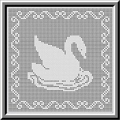 a cross stitch pattern with a swan on it