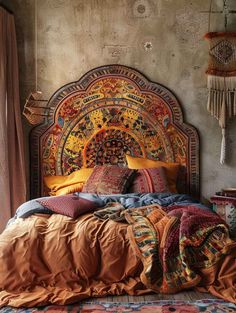 22 Boho Headboard Ideas to Add Charm to Your Bedroom - Home Made Graceful Queen Headboard Ideas, Medieval Cottage, Bohemian Bedroom Inspiration