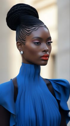 Afro Futurism Fashion, Elegant Braided Hairstyles, Fashion Outfits Dresses, Hair And Makeup Tips, Braided Hairstyles Updo, Makeup Tricks, Glamorous Look