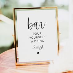 JOLIE Modern Minimalist Self Serve Bar Sign Template Self Serve Bar Sign Wedding, Self Serve Wedding Bar Sign, Self Serve Bar Sign, No Bartender Wedding Bar, Diy Bar Wedding Receptions, Diy Wedding Bar Self Serve, Serve Yourself Bar Wedding, Self Serve Wedding Bar, Self Serve Bar