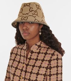 GG Supreme Canvas Bucket Hat in Brown - Gucci | Mytheresa Casual Gucci Hat With Curved Brim, Luxury Gucci Summer Hat, Gucci Short Brim Summer Hats, Gucci Brown Short Brim Hat, Gucci Brown Curved Brim Hat, Designer Beige Wide Brim Hat, Designer Wide Brim Beige Hats, Gucci Designer Wide Brim Hat, Trendy Gucci Hat With Short Brim