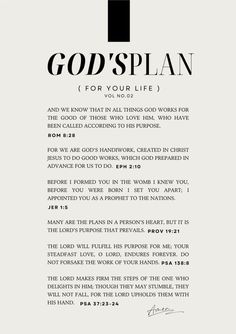 a black and white photo with the words, god's plan for your life