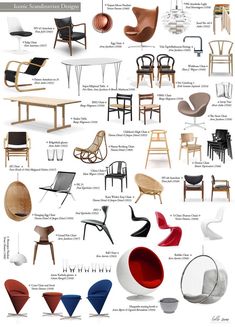 the different types of chairs and tables