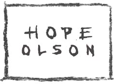 the words hope olson written in black ink