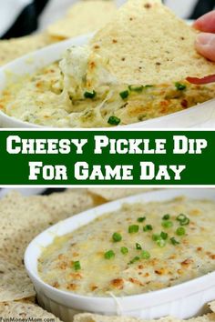 this cheesy pickle dip is the perfect appetizer for any party