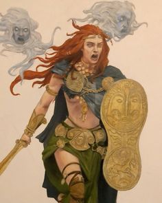 "Celtic Warrior" Artist Adrian Smith Irish Celtic Warrior Art, Celtic Concept Art, Adrian Smith Art, Celtic Woman Art, Runequest Art, Celtic Character Design, Celtic Warrior Art, Gallic Warriors, Celtic Warrior Woman