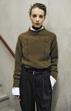 THE LFW want list: Margaret Howell and Paul Smith AW15 - DisneyRollerGirl Looks Street Style, 가을 패션, Fashion Mode, Looks Style, Street Styles, Look Fashion, Sweater Outfits, Black Pants