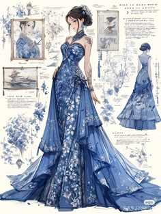 Dreamy Gowns, Dress Design Drawing, Clothing Design Sketches, Fashion Drawing Dresses, Fantasy Dresses, Dress Design Sketches, Dress Drawing, Anime Dress, Fashion Illustration Dresses