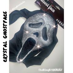 ♥ Often imitated never duplicated Ghost face mask covered in Swarovski element crystals. We DO NOT use cheap dull craft store crystals. ♥ ALL Masks will now come with fully blinged mouths +Nose in black crystals ♥These Masks are the original Ghostface Masks with the hood attached, this is NOT the style without the hood that you have to hold on your face. ♥ Available in iridescent, clear crystal, light pink, hot pink, bloody. ALL ITEMS ARE FINAL SALE We do not accept cancellations after (1) hour Ghostface Masks, Ghostface Mask, Store Crystals, Ghost Face Mask, Scream Ghostface, Halloween Supplies, Ghost Face, Scary Movie, Ghost Faces