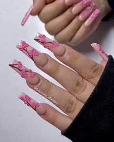 Nails With Cherry Blossoms, Nails With Cherry, Grunge Nails, Unique Acrylic Nails, Long Square Acrylic Nails, Dont Touch My Phone Wallpapers, Acrylic Nails Coffin