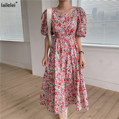 Shipping: Worldwide Express Shipping AvailableDelivery time: 🚚7-15Days Fast ShippingReturns: Fast refund,💯100% Money Back Guarantee.Brand Name: laileleiSleeve Style: Puff SleeveFabric Type: BrocadePattern Type: FloralSilhouette: A-LINENeckline: Square CollarDecoration: BeltStyle: BohemianDresses Length: Mid-CalfMaterial: CottonOrigin: Mainland ChinaCN: GuangdongClosure Type: zipperType: OtherMaterial Composition: Synthetic fiberWaistline: empireSleeve Length(cm): ShortSeason: SummerRelease Dat Puff Sleeve Floral Dress, Cottagecore Aesthetic Clothes, Boho Plus Size, Elegant Summer Dresses, Mid Calf Dresses, Floral Robes, Green Maxi, Korean Dress, Long Summer Dresses