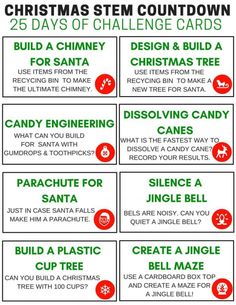 25 Days Of Christmas Activities, Stem Challenge Cards, Prek Christmas, Calendar Free Printable, Lego Advent, Advent Calendar Ideas