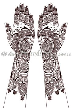 an intricate henna design for hands