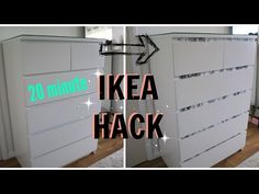 an ikea hack is shown in two different pictures