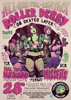 derby poster. Skate Poster, Roller Derby Art, Badass Drawings, Roller Derby Skates, Roller Derby Girls, Derby Ideas, Best Zombie, Derby Girl, Zombie Art