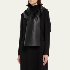 THE ROW "Billie" scarf in ram leather May be styled multiple ways Made in Italy Leather Scarf, Scarf Top, Bergdorf Goodman, Top Designers, The Row, Ram, Tops Designs, In Italy, Italy