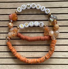 Seasonal Bracelets, Bed Rooms Ideas Master, Bed Rooms Ideas, Fall Bracelets, Fall Office Decor, Bedroom Decor Inspirations, Heishi Bracelets, Blessing Beads, Diy Bracelets With String