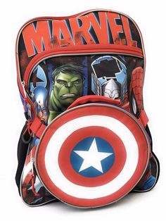 SAGA TOYS Presents: Marvel  Captain America / Avengers  16” Backpack  with  Detachable Lunch Bag    New with tags Free Priority Shipping. Product usually ships fast next business day. Thank you. Themed Travel Backpack, Themed Backpack For School, Themed School Backpack, Themed Travel Bags For Back To School, Themed Backpack For End Of School Year, Themed Backpack For Back To School, Themed Standard Backpack For School, Red Themed Backpack Bag, Red Themed Standard Backpack