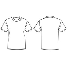 the front and back views of a t - shirt with short sleeves, on a white background