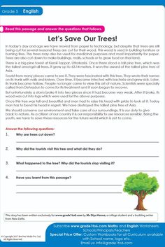 an english worksheet with the words let's save our trees