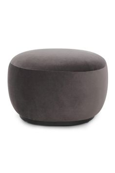 Dark Gray Velvet Ottoman | Liang & Eimil Polter | Oroa.com Framed Plants, Modern Ottoman, Neon Printing, Velvet Ottoman, Wine Rack Wall, Side Table With Storage, Curve Design, Candle Box, Grey Velvet