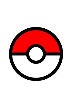 a red and black pokemon ball logo