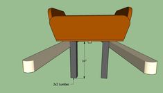 a wooden table with two benches on it and measurements for the seat height, from top to bottom