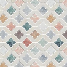 a tile pattern with different colors and shapes