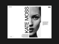 a magazine cover with a woman's face and the words kate moss on it