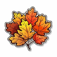 three autumn leaves on a white background