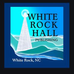 the white rock hall logo is shown on a blue background with water and mountains in the background