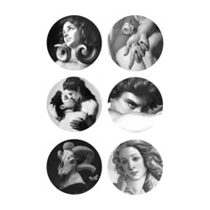 four different pictures of women in black and white with one woman's hand on her shoulder