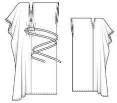 the front and back views of a dress